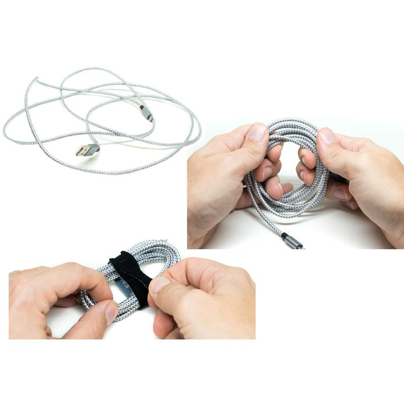 ENVISIONED Cable Tags 1/2" x 2" White Labels Writable 50 Pack Bundled with Bonus Permanent Marker and 30 Reusable Cable Ties 1/2" x 8" - Image 3